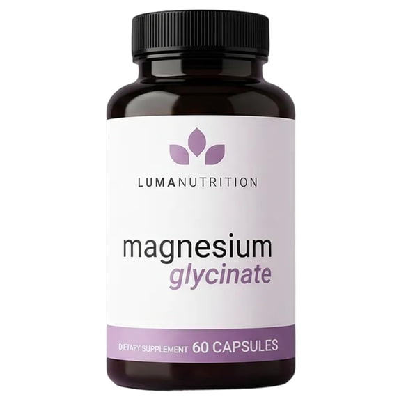 Luma Nutrition Magnesium Glycinate 1000mg - Pure Magnesium Supplement - Chelated for Maximum Absorption - 60 Capsules