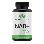 Luma Nutrition NAD+ Supplement 500mg Per Serving 250mg per Capsule   Aging Plus Energy, Metabolism & Cellular Support   Pure NAD Supplements for Women & Men, Made in USA