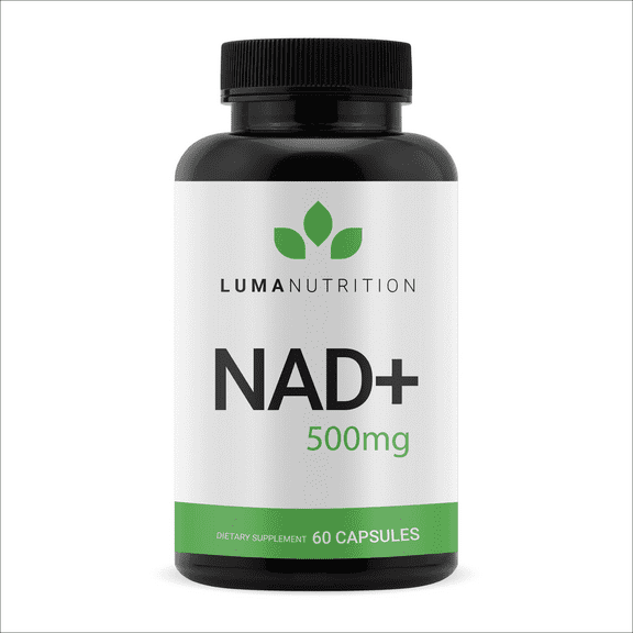 Luma Nutrition NAD+ Supplement 1000mg (500mg per Capsule)  Aging Plus Energy, Metabolism & Cellular Support  Pure NAD Supplements for Women & Men, Made in USA