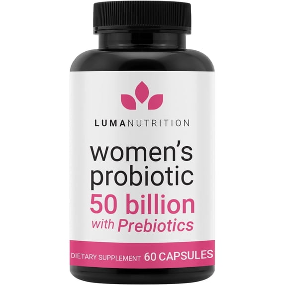 Luma Nutrition Probiotics for Women with Prebiotics - 50 Billion CFU - Formulated for Digestive, Immune & Feminine Support - 60 Capsules
