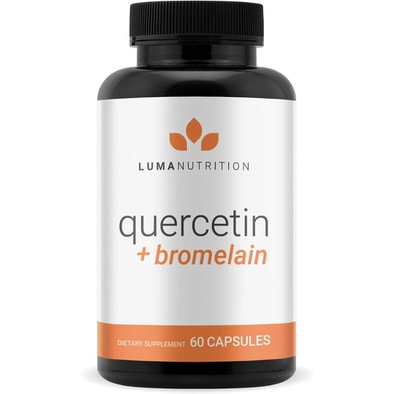 Luma Nutrition Quercetin 500mg - Quercetin with Bromelain - Powerful Quercetin - Premium Bromelain - Antioxidant - Immune Support - 60 Capsules
