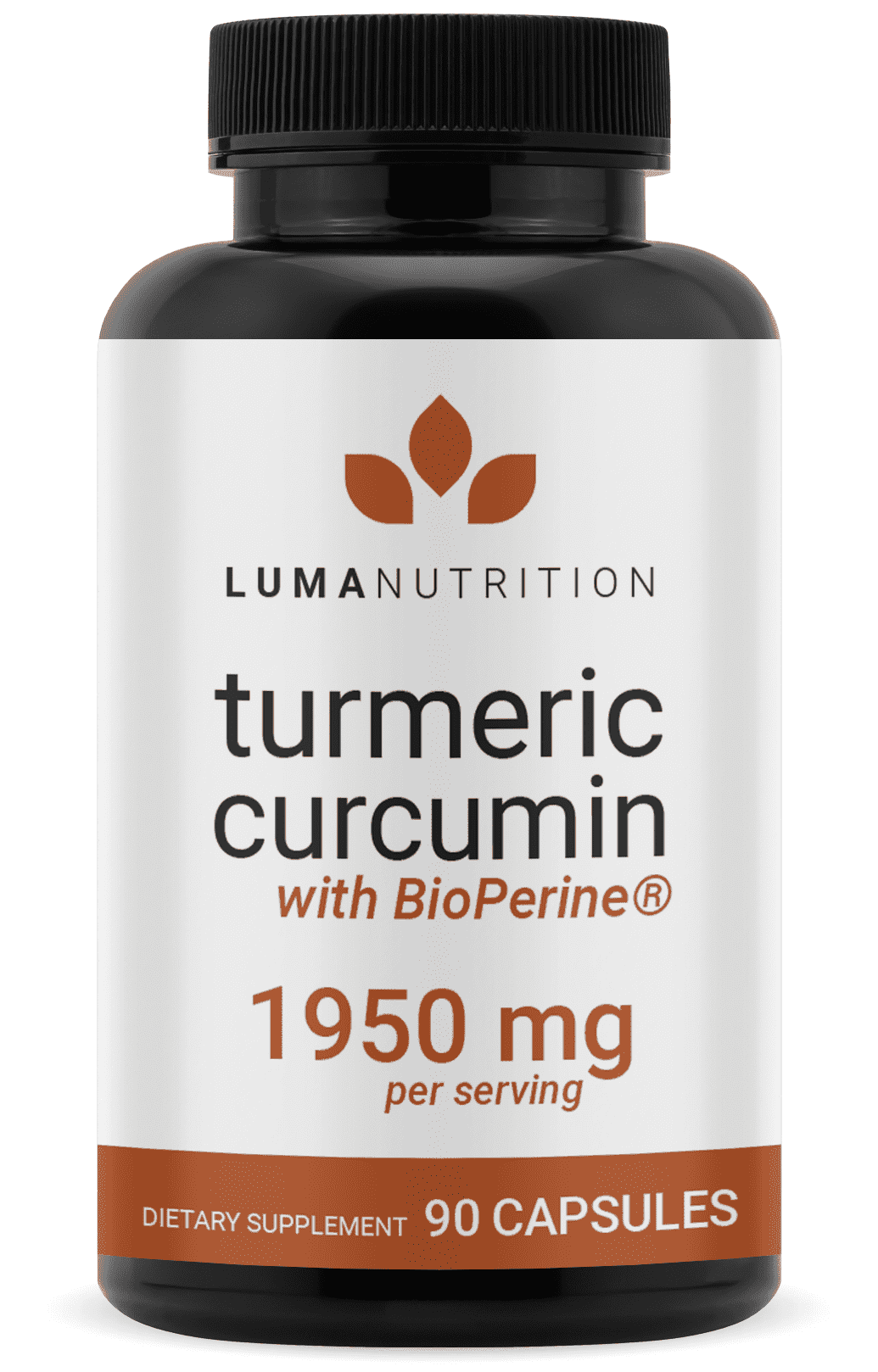 Luma Nutrition Turmeric Curcumin with Black Pepper - 95% Curcuminoids - 1950mg Per Serving - Premium Turmeric Supplement - with BioPerine for Max Absorption - Made in USA - 90 Capsules