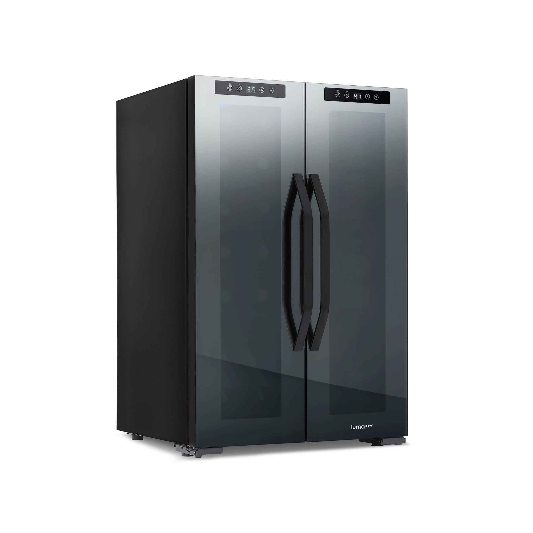 Luma Comfort Shadow Series Black Glass Dual Zone Wine and Beverage Cooler