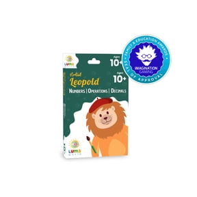 Luma World Artist Leopold Educational Game-Based Math Flash Cards with Magic Glass to View Hidden Answers for Ages 10+ Years to Learn 5th Grade Numbers, Decimals and Integers, Set of 50 Cards