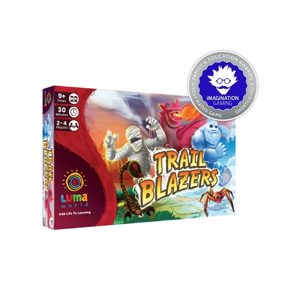 Luma World Trail Blazers STEM Strategy Board Game for Ages 9+ Years to Learn Geometry, Shapes, Lines and Improve Creativity, 4 Customizable Adventure Worlds with Stickers Included for Art and Craft