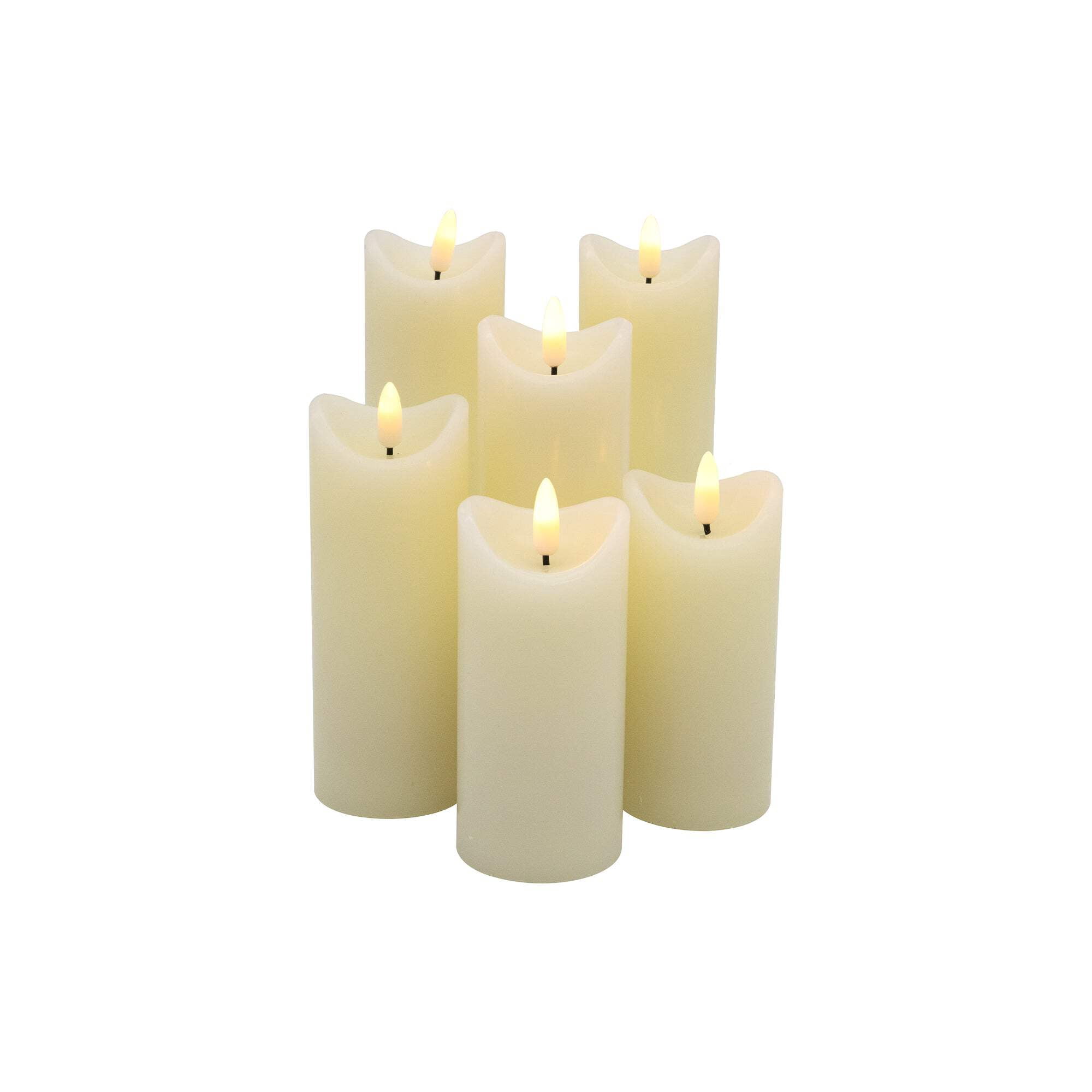 LumaBase Battery Operated 3D Wick LED Candles - Set of 6 - Walmart.com