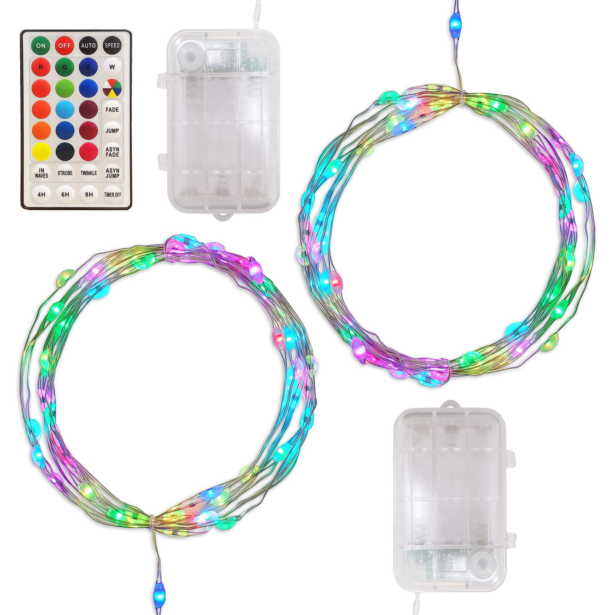LumaBase Battery Operated Fairy String Lights with Remote Control - Set ...