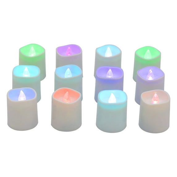 LumaBase Battery Operated Flameless Votive Candles - Color Changing (Set of 12)