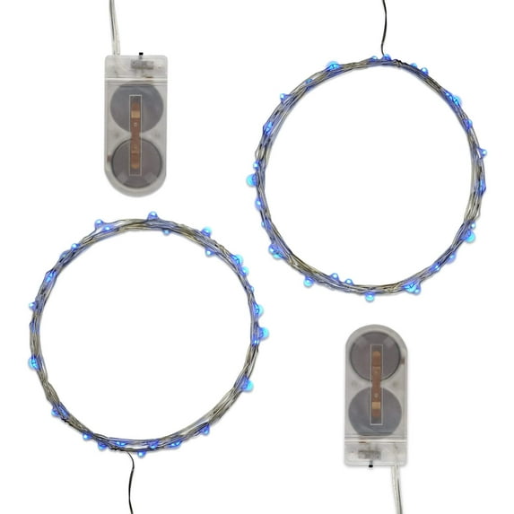 LumaBase Battery Operated LED Fairy String Lights - Set of 2 (Blue)
