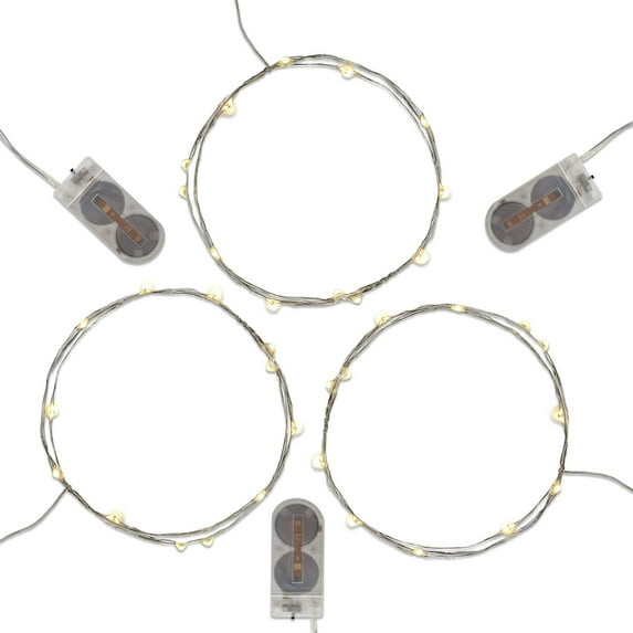LumaBase Battery Operated LED Fairy String Lights - Set of 3 (Warm White)