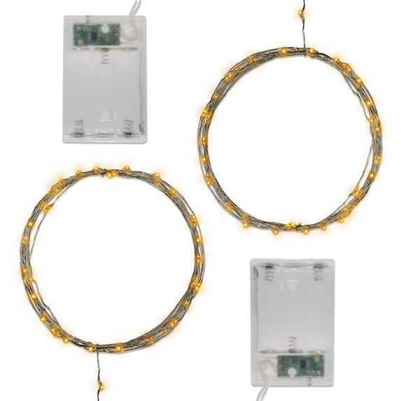 Battery-Operated LED Fairy String Lights with Timer - Set of 2