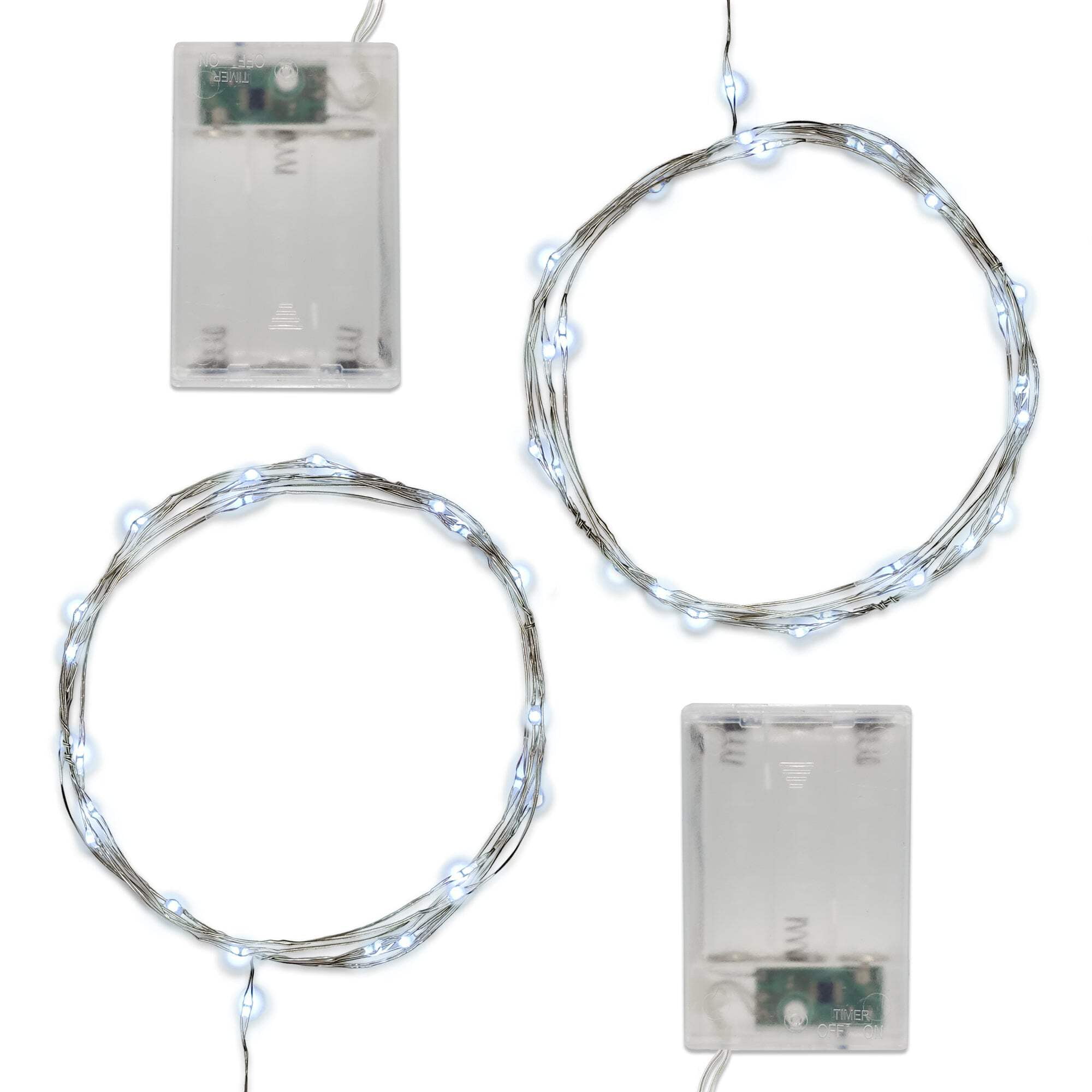 Cool White Battery Powered Outdoor LED Fairy String Lights