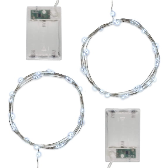 Battery-Operated LED Fairy String Lights with Timer - Set of 2
