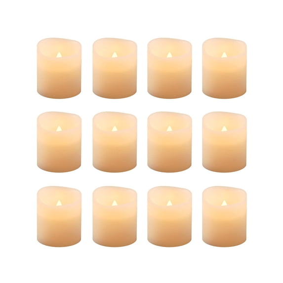LumaBase Battery Operated LED Votive Candles - Set of 12 (Amber)