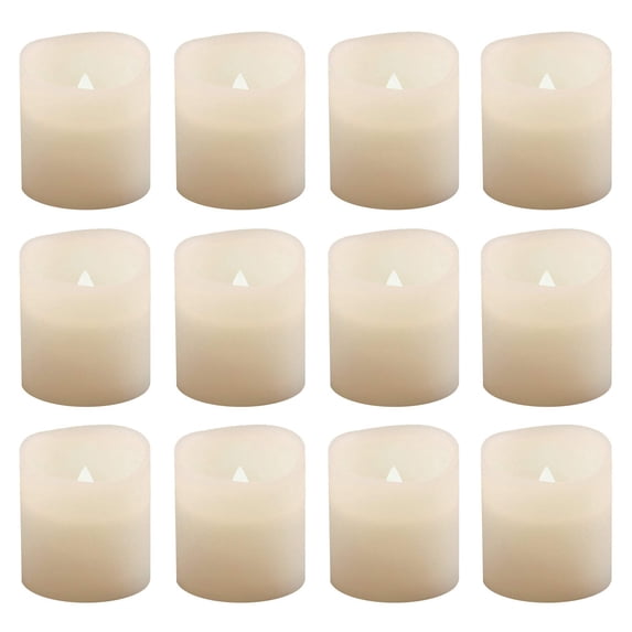 LumaBase Battery Operated LED Votive Candles - Set of 12 (Warm White)