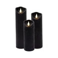 thumbnail image 1 of LumaBase Battery-Operated LED Wax Candles with 3D-Wick Flame, Black - Set of 3, 1 of 7