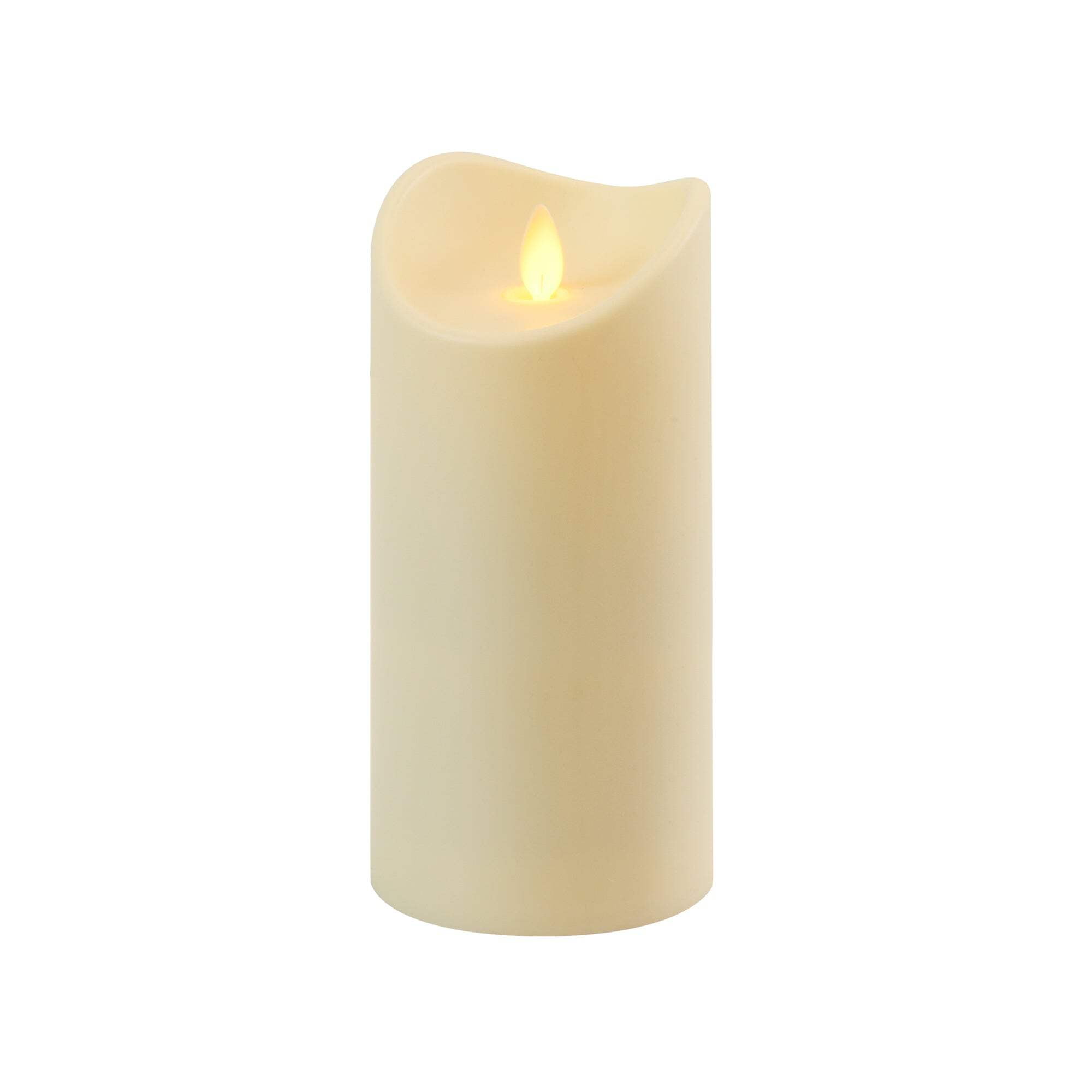 Cream Flameless LED Pillar Candle with Moving Flame