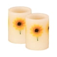 thumbnail image 1 of LumaBase Battery Operated Wax LED Candles, Dried Flowers - Set of 2, 1 of 5