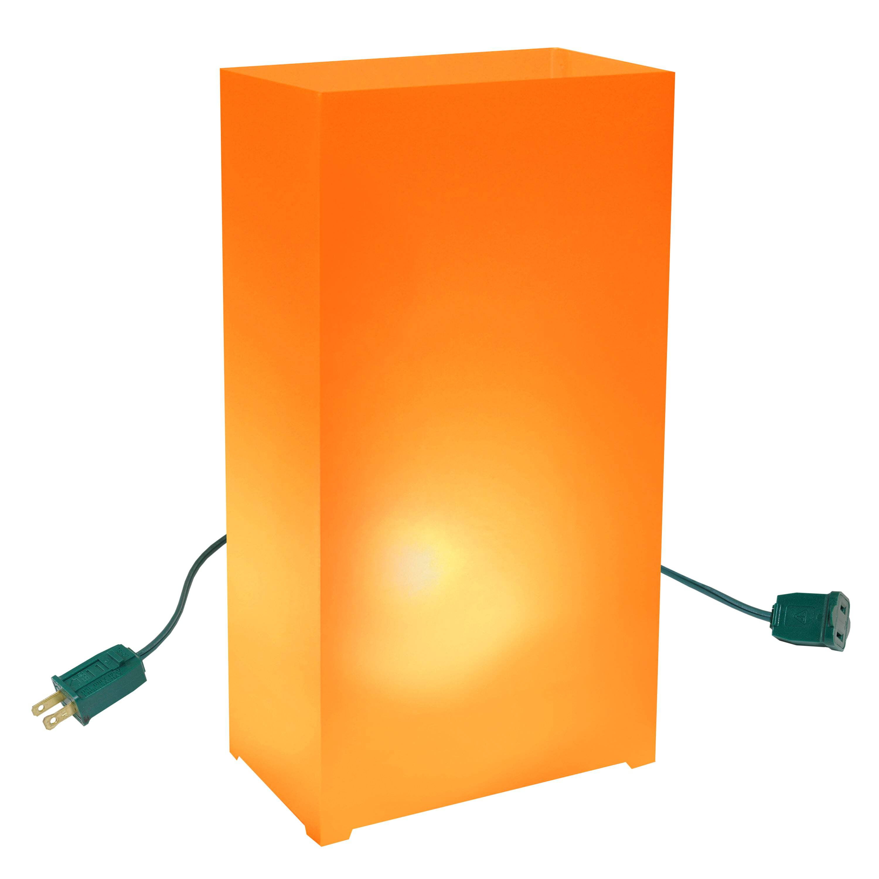 Orange Plastic Outdoor Pathway Luminaria Kit with Incandescent Bulbs