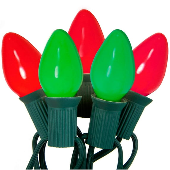 LumaBase Electric String Lights C7-5W 10 Lights (Red and Green)