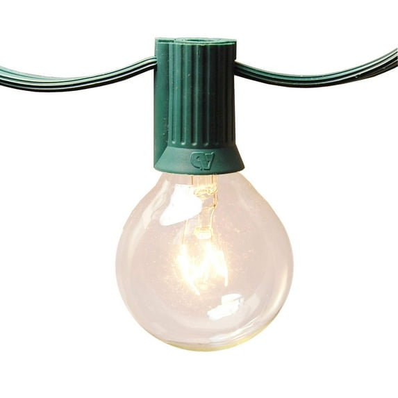 LumaBase Electric String Lights with 25 White Globe Bulbs