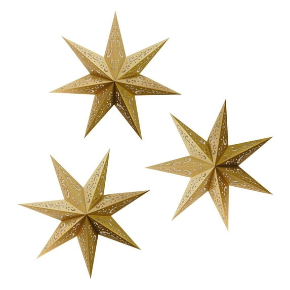 LumaBase Hanging Lantern - Set of 3 (Gold Star)