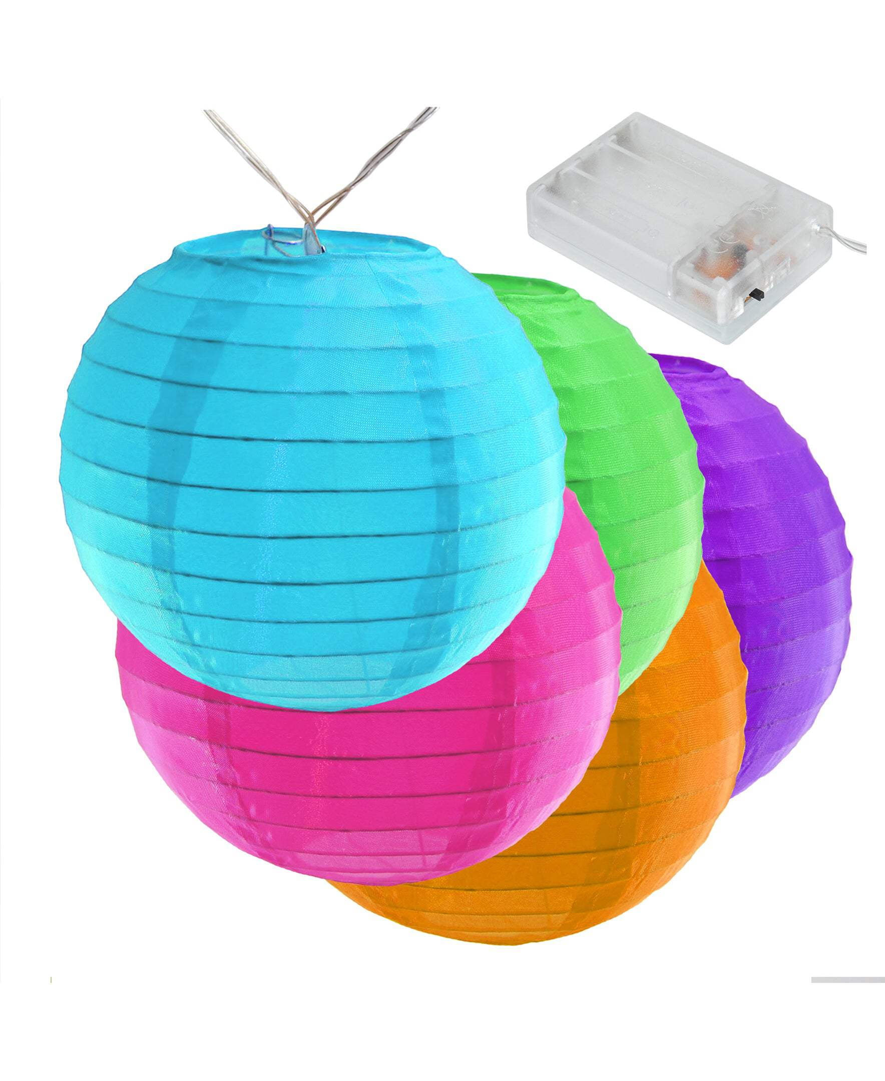 Battery Operated Multicolor Nylon LED Outdoor Lantern String Lights