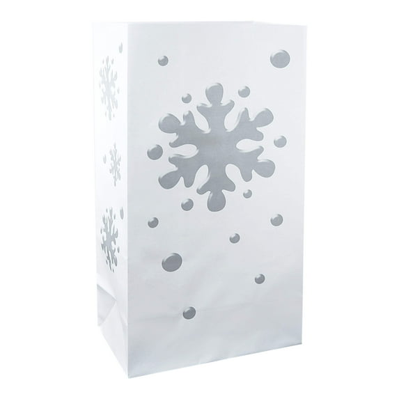 LumaBase Paper Luminaria Bags - Set of 24 (Snowflake)