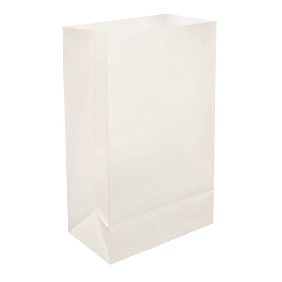 LumaBase Plastic Luminaria Bags - Set of 12 (White)