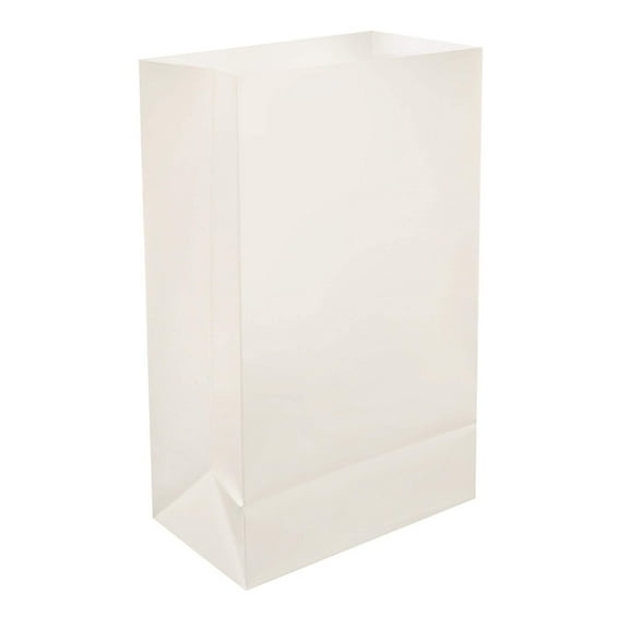 LumaBase Plastic Luminaria Bags - Set of 12 (White)