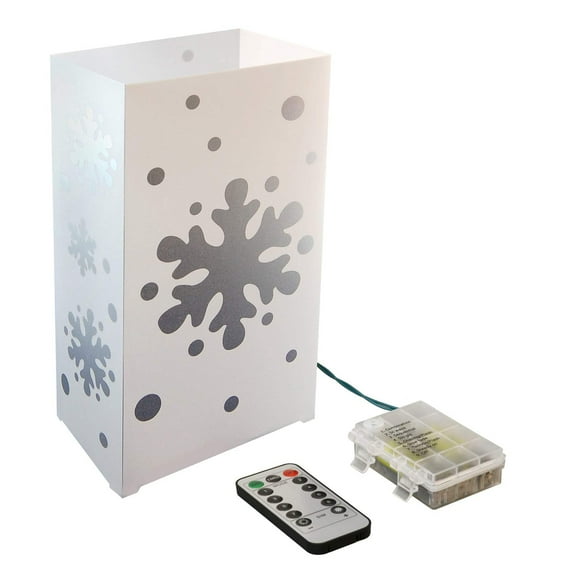 LumaBase Remote Control Battery Operated LED Luminaria Kit - Set of 6 (Snowflake)