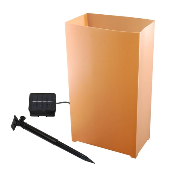 LumaBase Solar Powered Luminaria Kit with White Lights - Set of 6 (Tan)