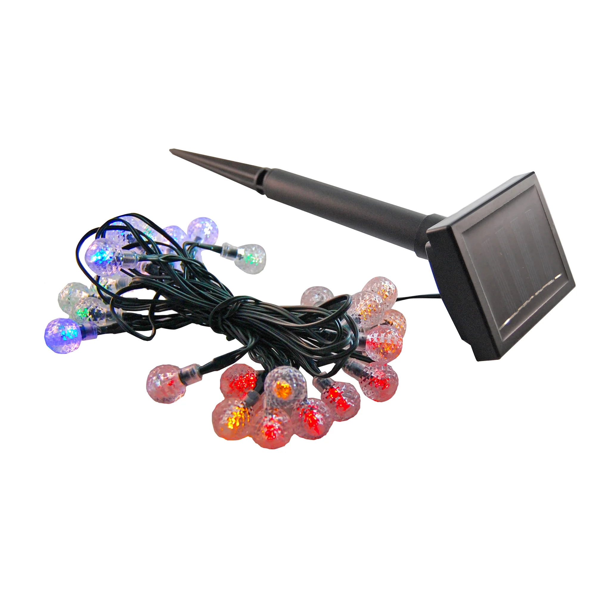 Solar Powered Multicolor LED Globe Outdoor String Lights