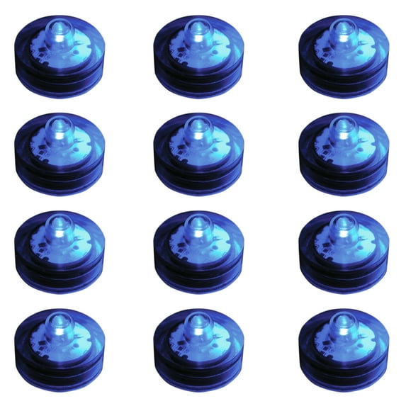 LumaBase Submersible Battery Operated LED Lights - 12 Count (Blue)