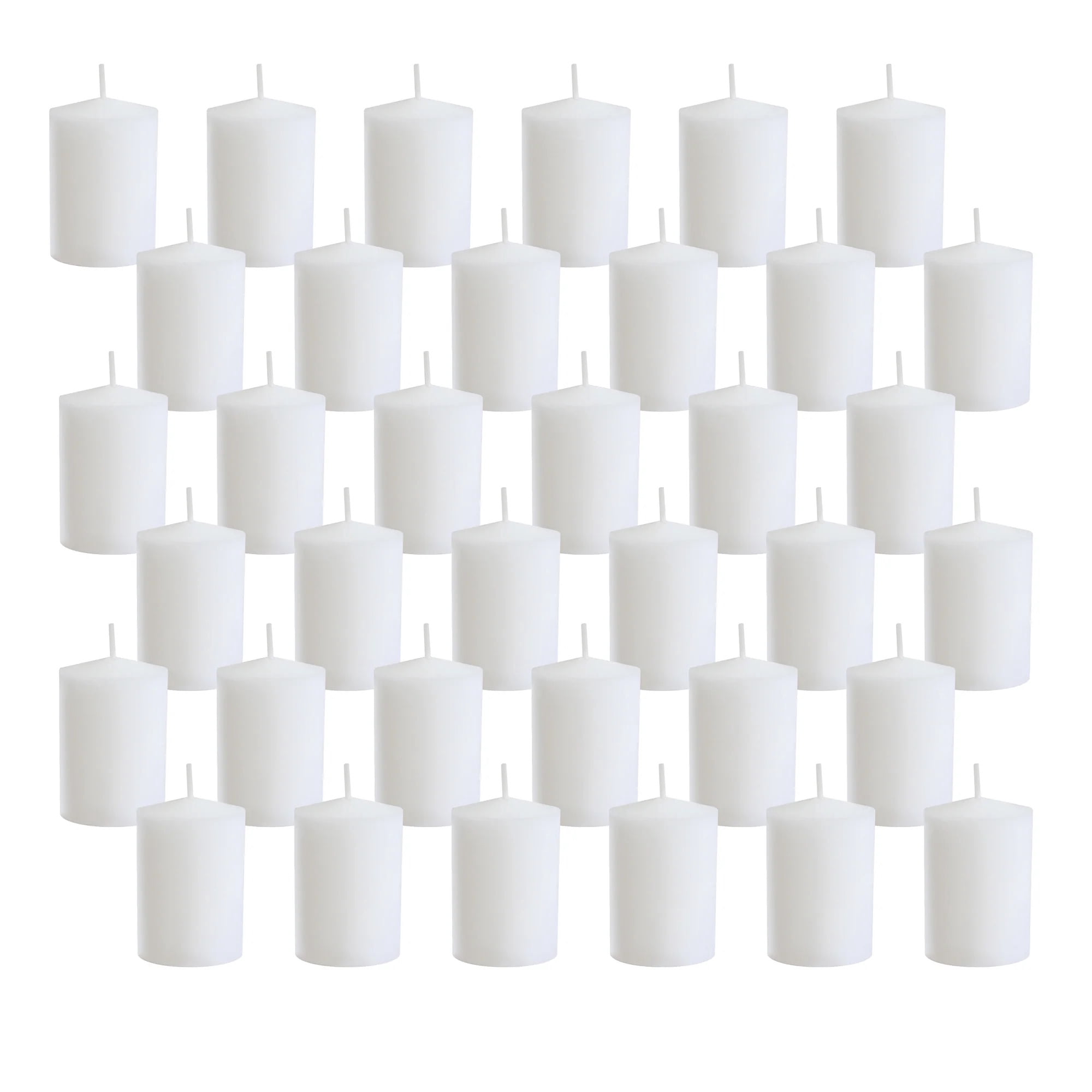 LumaBase White Wax Votive Candles - Pack of 36, Long-Lasting 15 Hour Burn Time