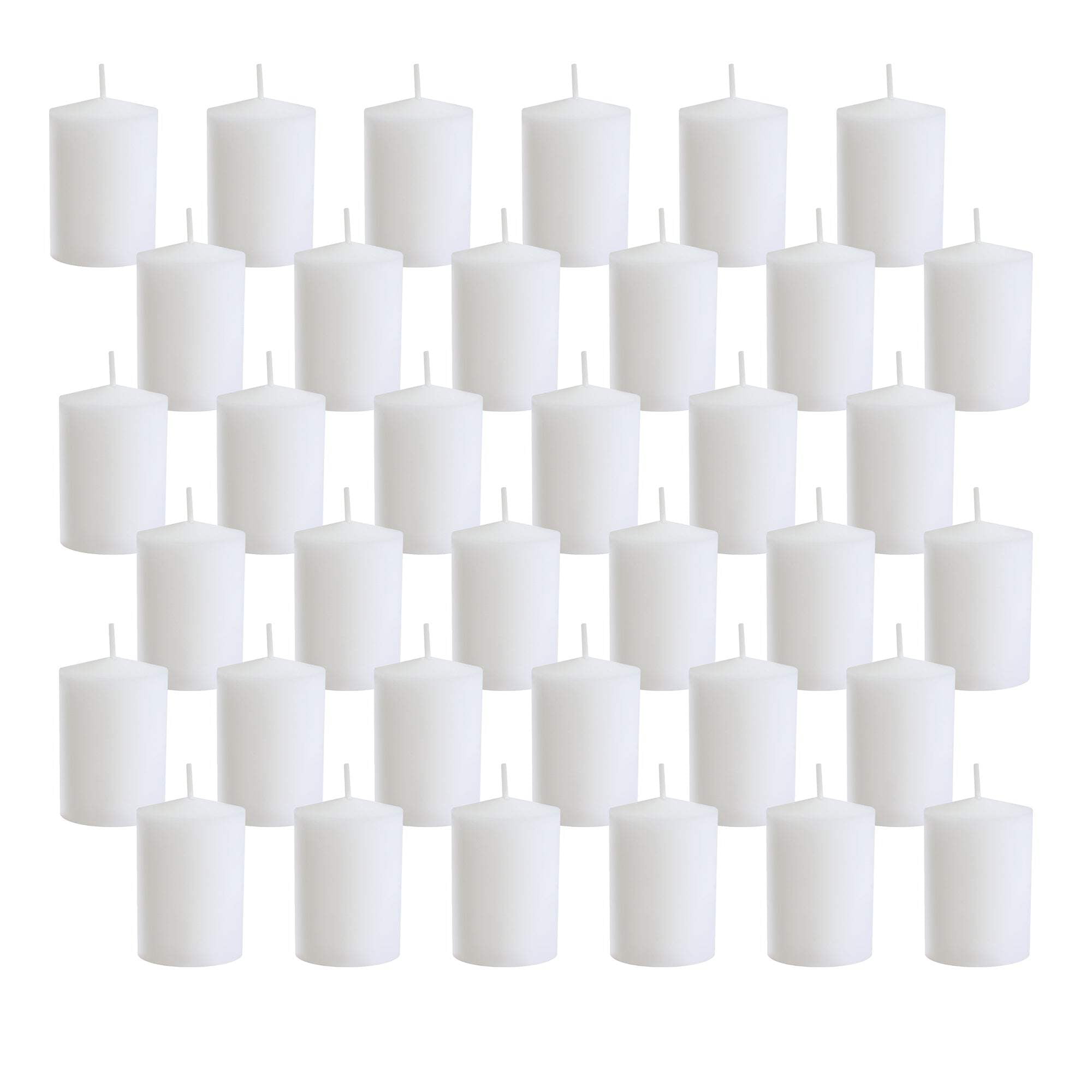 LumaBase White Wax Votive Candles - Pack of 36, Long-Lasting 15 Hour Burn Time