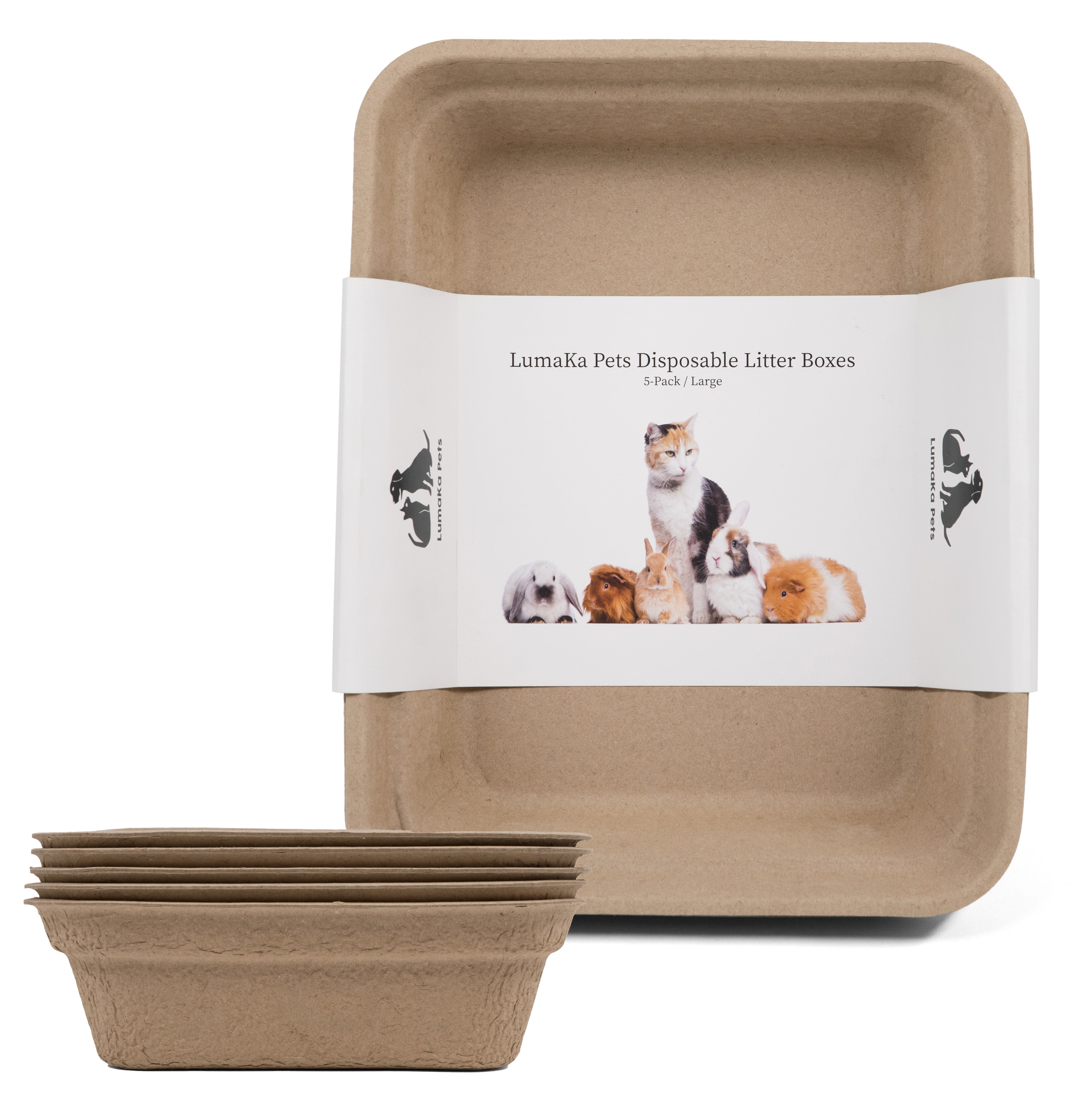 LumaKa Pets Jumbo Disposable Litter Boxes 5 Pack Sturdy Leak Resistant for Cats Travel Walmart