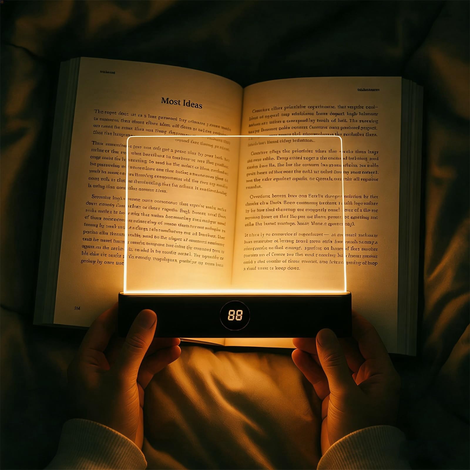 LumaLit Book Light for Reading in Bed at Night, Rechargeable Clear LED ...