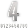 thumbnail image 1 of LumaNumbers Low-Voltage LED Address Numbers, Durable ABS-Polymer Lighted House Numbers, 5-inch, Weather-Proof, Illuminated (Silver, 4) Power Source Required, Back-plate Recommended, 1 of 5