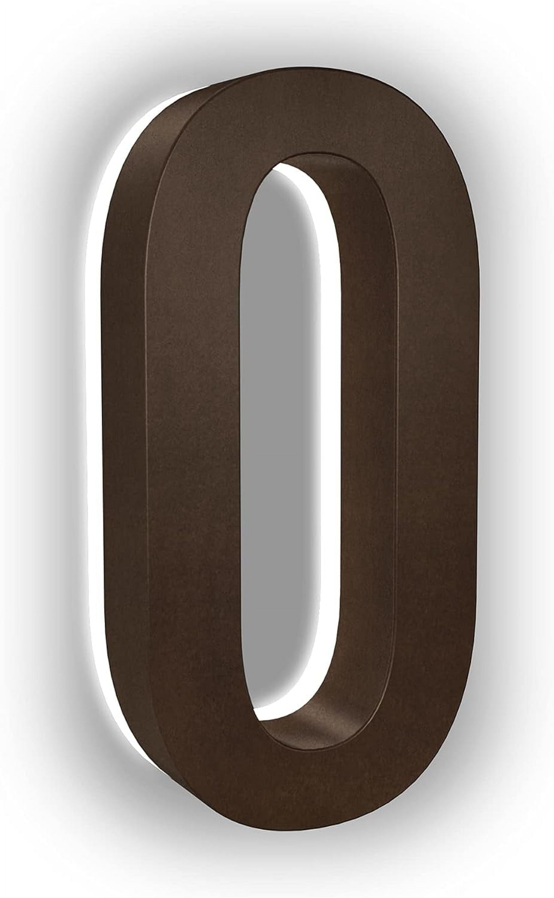 LumaNumbers Low-Voltage LED Address Numbers, Durable ABS-Polymer Lighted House Numbers, 7-inch, Weather-Proof, Illuminated (Bronze, 0) Power Source Required, Back-plate Recommended