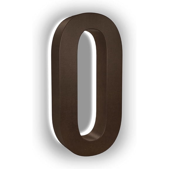 LumaNumbers Low-Voltage LED Address Numbers, Durable ABS-Polymer Lighted House Numbers, 7-inch, Weather-Proof, Illuminated (Bronze, 0) Power Source Required, Back-plate Recommended