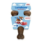 Lumabone Real Bacon Durable Wishbone Dog Chew Toy, Medium
