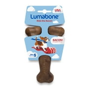 Lumabone Real Bacon Durable Wishbone Dog Chew Toy, Small