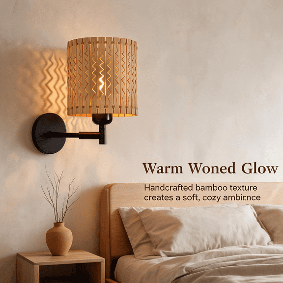 Lumadin Wood Wall Sconce 2700K Warm Light, Glue-Free Mortise Tenon Lamp for Living Room,Eco-Friendly Zero Formaldehyde Nursery Safe Wall Light for Bedroom,Dinner Zoom