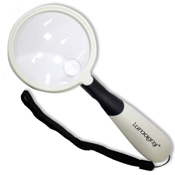 Lumagny Dual Magnification Aspheric Magnifier | 3x & 5x Lens | 2-Way LED Light | Ergonomic Grip & Handle | Modern Design | 3" (8.9 cm) Diameter