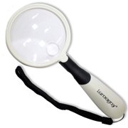 Lumagny Dual Magnification Aspheric Magnifier | 3x & 5x Lens | 2-Way LED Light | Ergonomic Grip & Handle | Modern Design | 3  8.9 cm Diameter