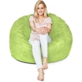 thumbnail image 1 of Lumaland 4ft Bean Bag Chair with Microsuede Washable Cover, Light Green, 1 of 6