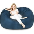 thumbnail image 1 of Lumaland 5ft Big Bean Bag Chair with Microsuede Washable Cover, Navy Blue, 1 of 6