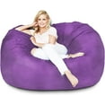 thumbnail image 1 of Lumaland 5ft Large Bean Bag Chair with Microsuede Washable Cover, Purple, 1 of 6