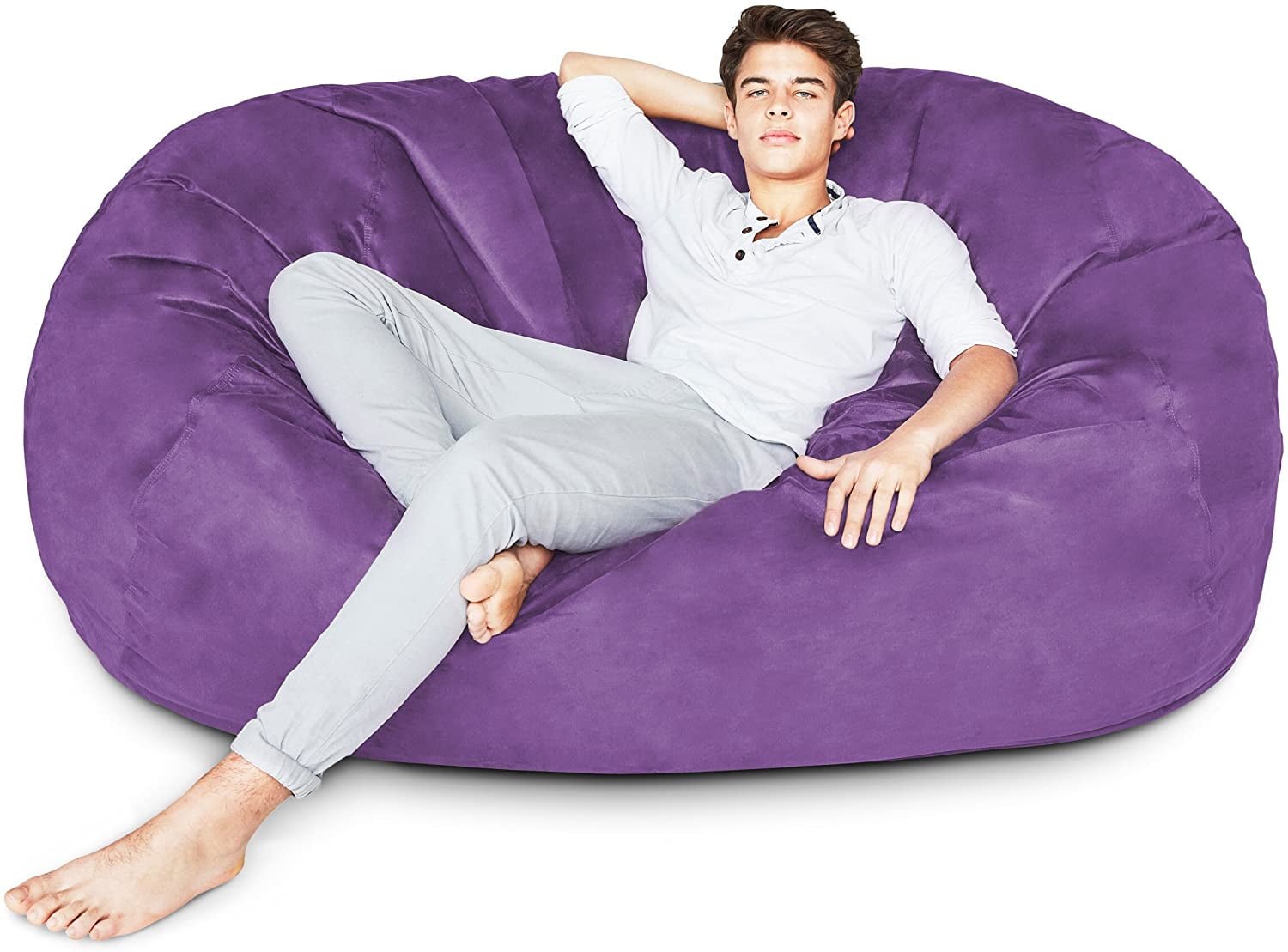 Luxurious Lumaland 6ft Bean Bag, Filled, Washable Microsuede Cover